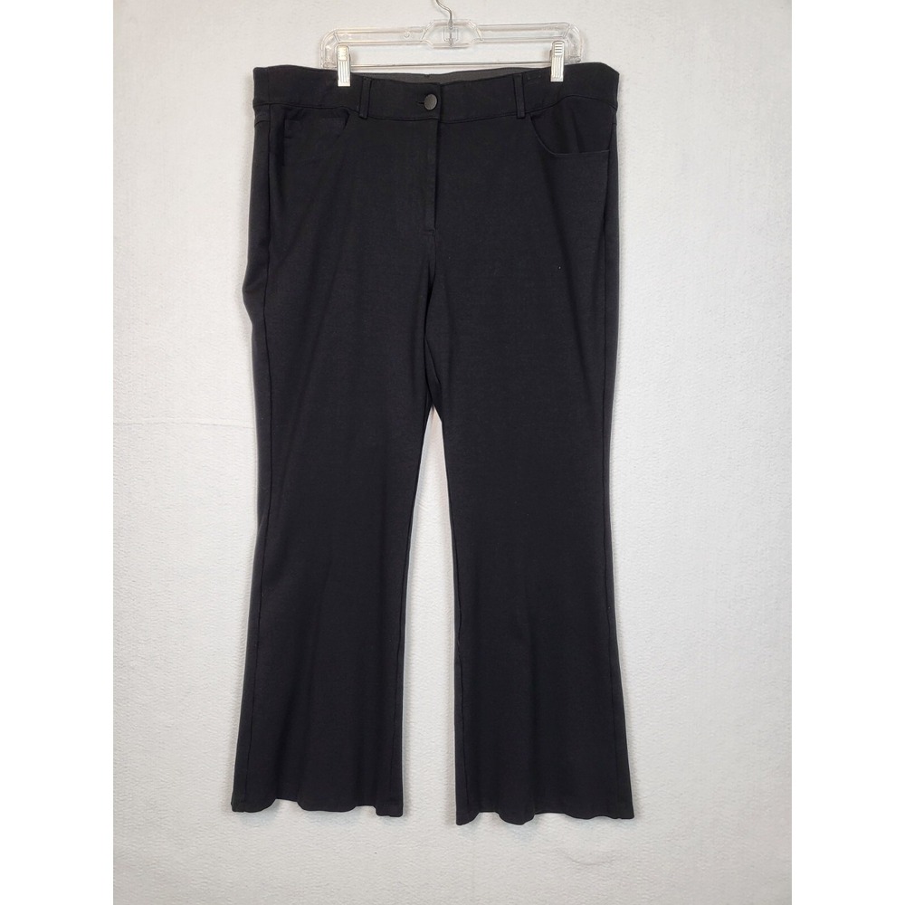Lane Bryant Womens Chino Pants Elastic Waist Straight Leg Black Size‎ 18 Regular